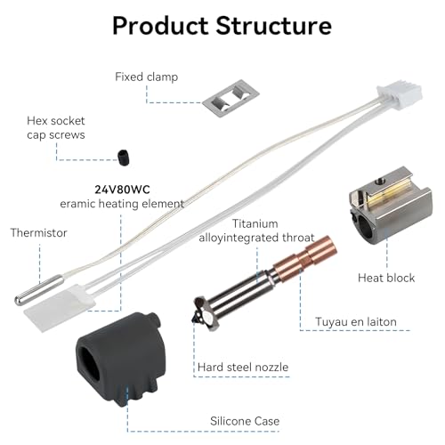 Kobra 3 Max Hotend Upgrade, All-Metal Extruder Replacement with 0.4/0.6/0.8mm Quick-Swap Hardened Steel Nozzles and Silicone Cover Compatible with Anycubic Kobra 3 Max/Combo 3D Printer