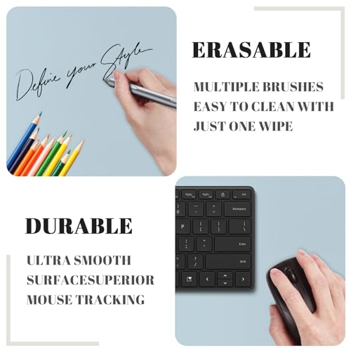 Dry Erase Desk Mat, Erasable Writing White Board for Making Plans - color: Blue