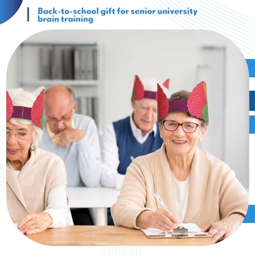 Janmercy Brains Hat for Teaching & Labels Elastic Cap Brain Model Brain Shaped Notepads Pencil for Learning Anatomical
