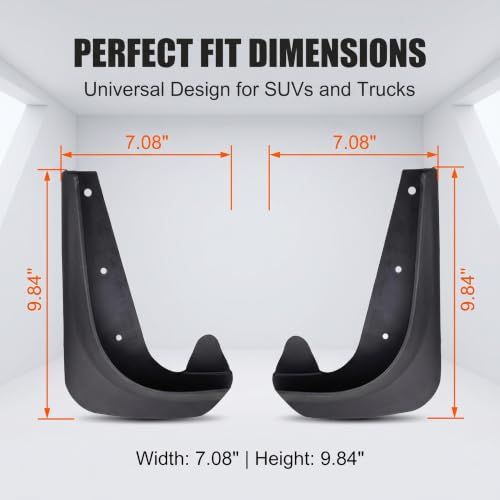 2 PCS Car Mud Flaps, Front Tire Mud Flaps Splash Guards with Screws, Plastic Anti-collision Anti-splash Exterior Protective Accessories, Universal for Most Cars (Black)