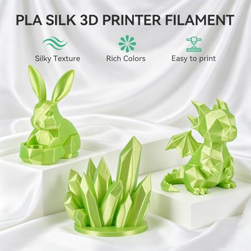 10 Roll Silk PLA 3D Printer Filament Bundle, 1KG Spool(2.2lbs) - color: 1kg*10 Roll Silk Monochrome Pla