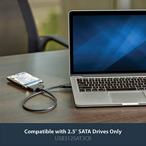 StarTech SATA to USB Adapter, USB 10Gbps, 2.5in SATA III (USB312SAT3CB) - style: USB A 10Gbps