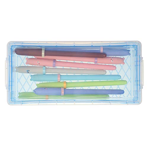 BTSKY Large Capacity Pencil Box, Office Supplies Storage Organizer Box, Brush Painting Pencils Storage Box Watercolor Pen Container Drawing Tools Colorful - color: Colorful