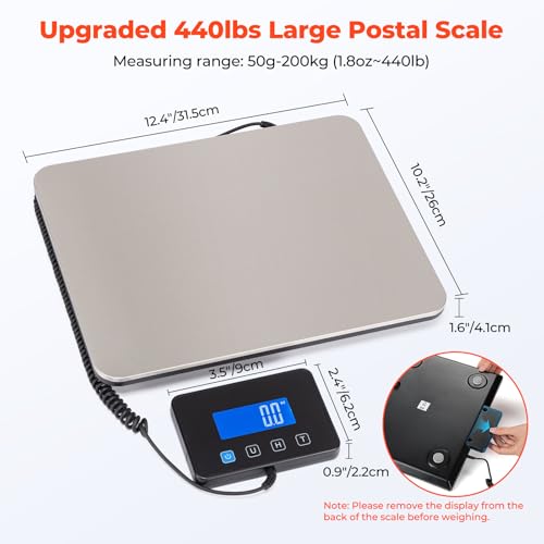 MUNBYN 440lb/1.8oz Shipping Scale, Digital Postal Scale for Packages
