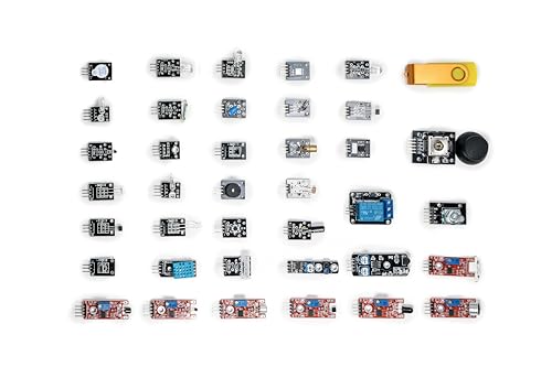 37 in 1 Sensor Module Kit for Arduino Starters - Sensor Kit DIY for Raspberry Pi Mega2560 UNO R3 Nano Including Tutorial in USB Flash Driver