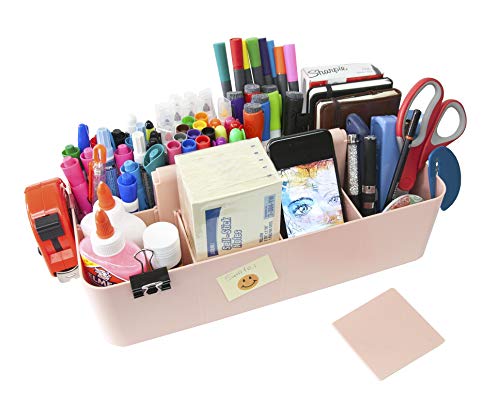 -Large Portable Caddy, DIY Dividers, 8 Compartments, School Home Business Organizer,Portable Basket with Handle Storage Organizer Modern Made in USA (4 PACK, Indie Pink) - color: Indie Pink, size: 4 PACK