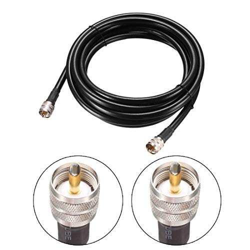 uxcell UHF Male PL-259 to UHF Male PL-259 Low Loss RG213 Coax Jumper Cable 3.66M/12Ft - size: 12 Feet