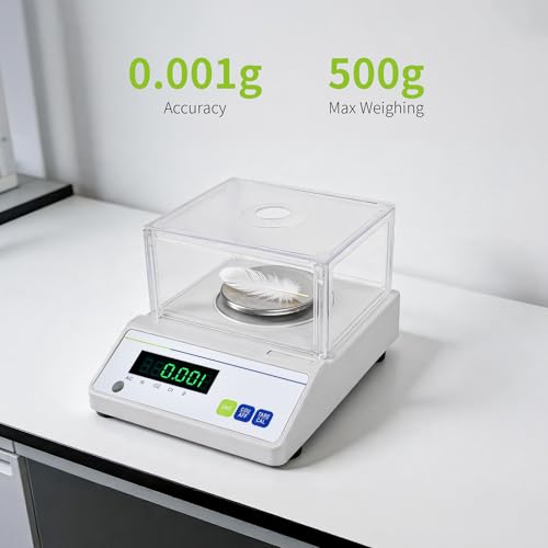Analytical Balance 500g 0.001g High Precision Scale with Windshield - size: 0.001g,500g