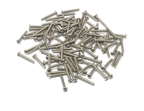 iexcell 100 Pcs M2.5 x 18mm Thread Pitch 0.45 mm Stainless Steel 304 Hex Socket Button Head Cap Screws Bolts Kit - size: M2.5 x 18mm
