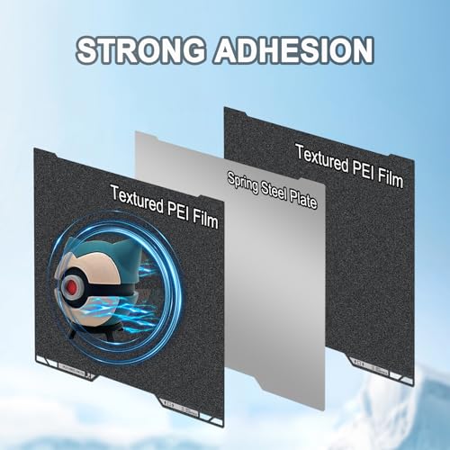 355x346mm Black PEI Double Side Build Plate for Bambu Lab H2S/H2D, 3D Printer Parts Textured PEI Spring Steel Plate Print Bed for Bambulab H2D 3D Printers - size: 355x346MM