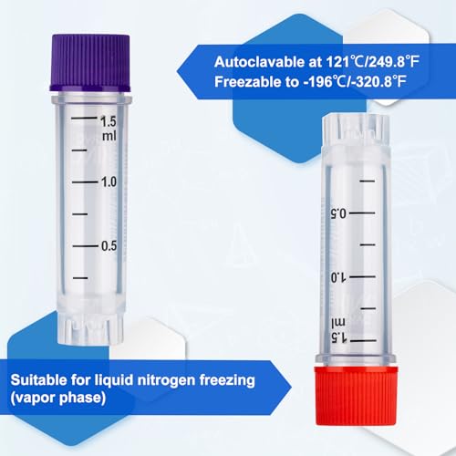 1.5ml Cryovials, Side-Coded, External Thread, Green, 25Pcs - color: Green, size: 1.5ml