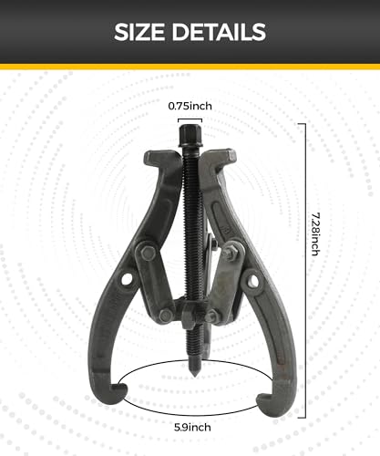6" Bearing Puller,Car Accessories Gear Puller,Automotive Tool 3 Jaw Wheel Puller with Reversible Claws,Heavy Duty Pulley Puller for Automotive Wheel,Pulling Tool Kit for Motorcycle Car SUV