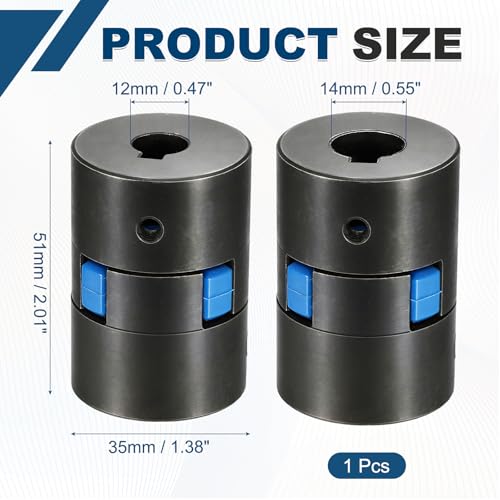 MECCANIXITY Flexible Coupling Coupler Set, 15/32" to 35/64" L070 Black - size: 15/32" to 35/64"