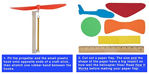 Rubber Band Helicopter Kit, 10-Pack – Build 10 Rubber Band Helicopters, Complete STEM Project Kit for Classrooms, Ages 8+ - size: 10 Pack