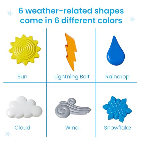 hand2mind Explore the Weather Counters, Meteorology for Kids, Ages 3+