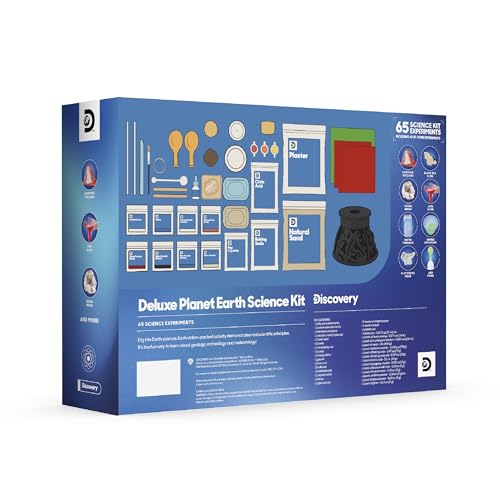 Discovery™ Planet Earth Science Kit – 65 Experiment STEM Lab for Kids| Includes DIY Volcano, Tornado, Fossils, Crystals, & Slime| Geology, Chemistry & Archeology Learning Toy|Educational Gift| Ages 8+