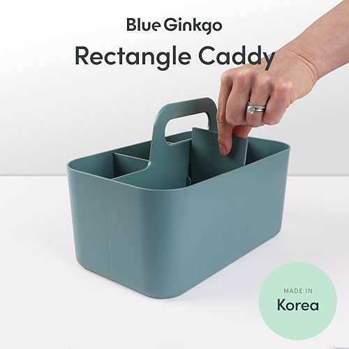 BLUE GINKGO Stackable Organizer Caddy, Rectangle, Green, Made in Korea - color: GREEN, size: Rectangle