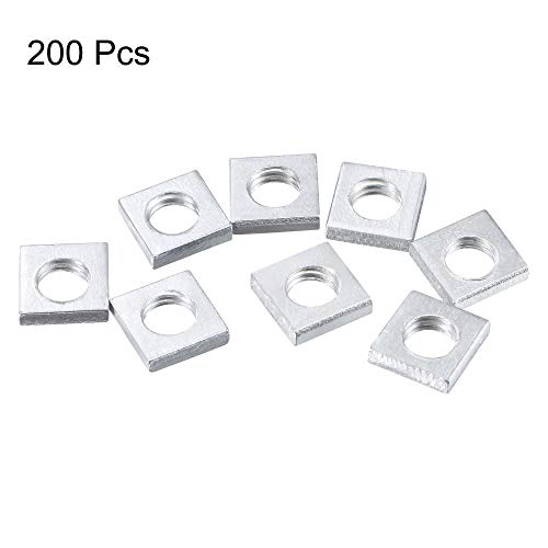 uxcell Square Nuts, M5x8mmx2mm Zinc-Plated Metric Coarse Thread Assortment Kit, 200 Pcs - size: M5x8mmx2mm