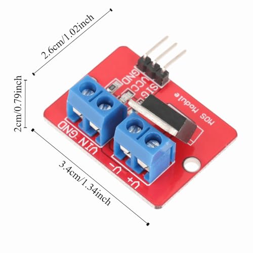 5 Pack IRF520 MOSFET Driver Module 3.3V/5V PWM Control Board for DC Motor and LED Dimming, 0-24V Output