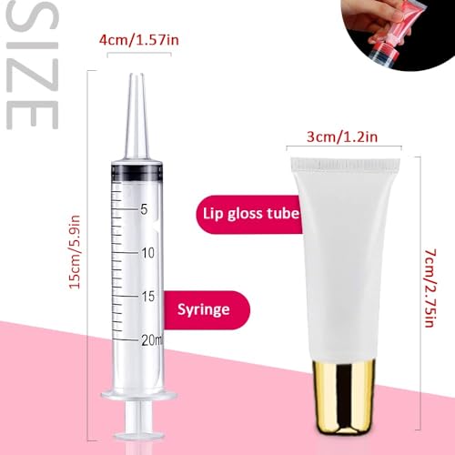 AMORIX 50PCS Empty 5ml Gold Cap Lip Gloss Tubes for Lipgloss Base - color: Gold, size: 5ml-50PCS