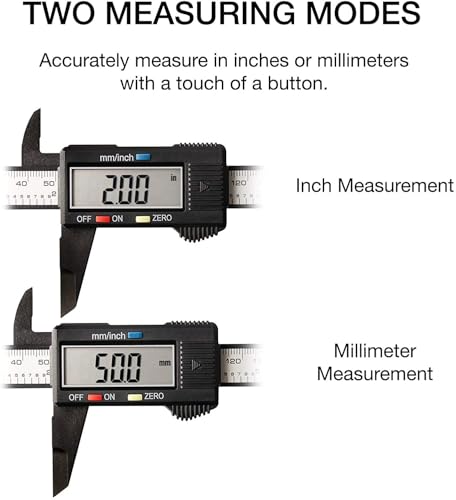NEIKO 01417A 6” Digital Caliper | Electronic Measuring Tool | Range of 0-6”or 0-150mm | Inch and Millimeters | Large LCD Display | External and Internal Measuring Jaw | Zero Setting and Auto Off - size: 6 Inch, style: Plastic