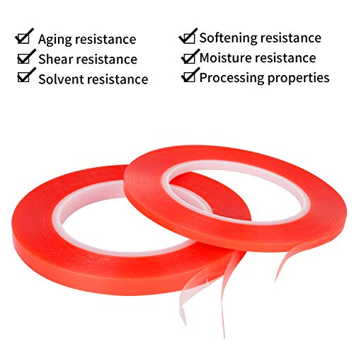 Kaisiking 5mm/10mm x 25M Double Sided Transparent Acrylic Tape - size: 2pcs (5mm+10mm)