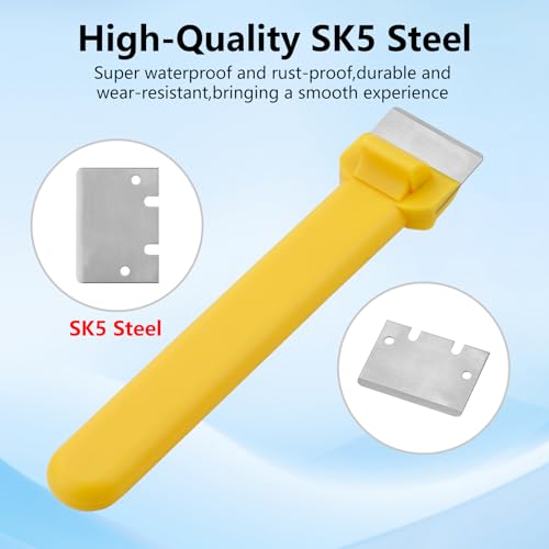 3D Printer Scraper, Universal SK5 Carbon Steel 3D Printing Scraper Tool with Magnetic Design, Compatible with Bambu Lab A1 Mini P1 X1 Series Creality Ender 3 Anycubic 3D Printer Hot Bed (Yollow) - color: Yollow
