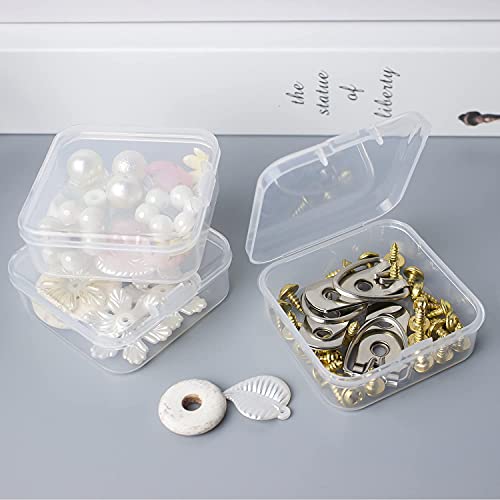 DUOFIRE Bead Organizer 24 Pack Clear Small Plastic Containers 2.1x2.1x0.8in - size: 2.1x2.1x0.8 Inches(24 packs)