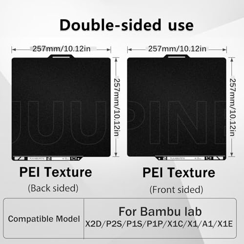 New Upgrade 0.77mm Thickness Bambu Cool Plate with QR Code Fits All Filaments for Bambu Lab P2S X2D A1 X1 X1C P1P P1S Build Plate,Scratch Resistant,No Heating Cold Plate 256X256mm ro Bamboo Platform - color: Cool Plate