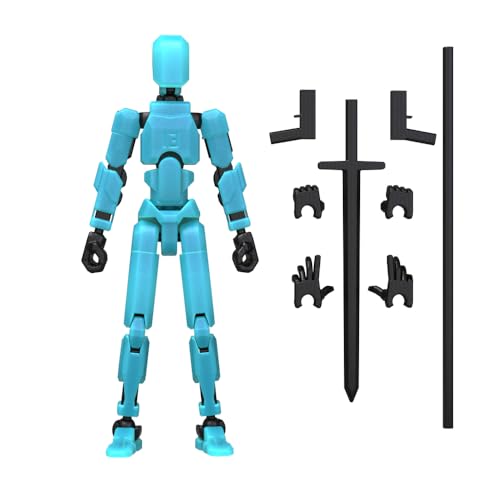 MerryXD T13 3D Action Figure,Assembly Completed Dummy Nova Titan Lucky 13 Action Figure 3D Printed Multi-Jointed Movable Toy Grow in The Dark Blue - color: Glow in the Dark Blue