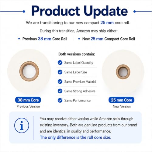 Blank Waterproof Label Stickers, Small White Write-On Polypropylene Labels with Strong Permanent Adhesive, 25.4mm x 50.8mm (1” x 2”) 500/roll, Durable for Bottles, Storage, Pantry & Cleaning Supplies - size: Small