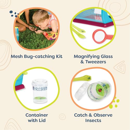 B. toys Bug Bungalow Insect Catching Kit with Mesh House Case, Summer