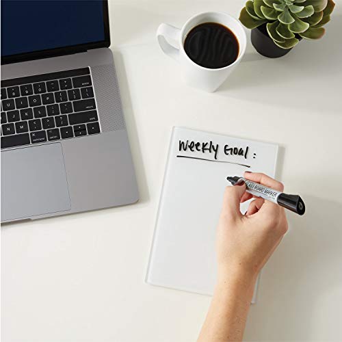 Quartet Glass Desktop Notepad, 9" x 6", Whiteboard, Dry Erase Surface, Marble/White,2 Pack (GDP96) - color: White, style: Desktop Notepad (2pk)