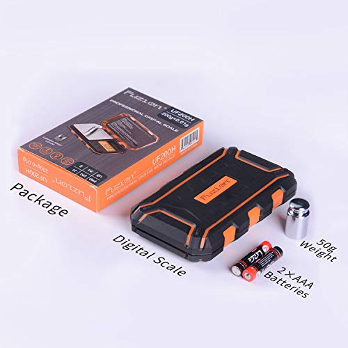 Fuzion Digital Pocket Gram Scale, 200g x 0.01g Jewelry Scale High Precision - color: Orange, size: 200/0.01g