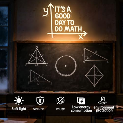 It's a Good Day to Do Math Neon Sign, Math-Themed Neon Light for Classroom - color: Math Neon Sign