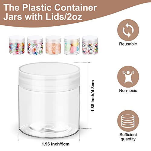 Eboot 2 oz Containers with Lids, Clear Round Plastic Pots, 150 Pieces