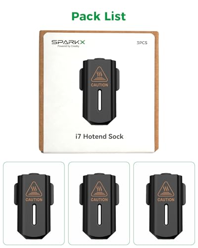 Creality Official SPARKX I7 3D Printer Silicone Sock, 3 PCS 3D Printer Hotend Heater Block Cover Silicone Cover Insulation Heat Resistance for Creality SPARKX I7/I7 Combo 3D Printer - style: Silicone Sock