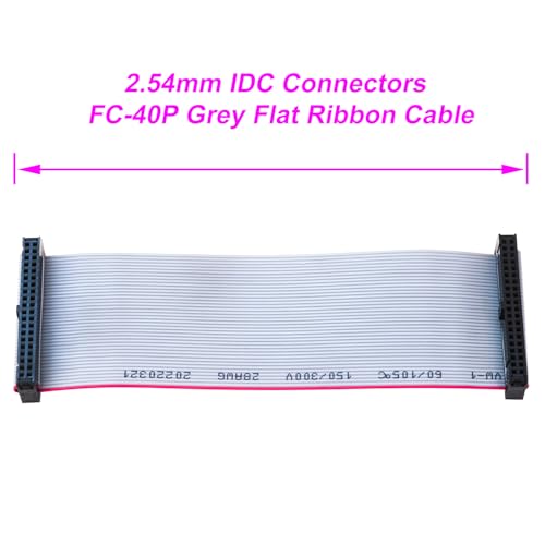2.54mm Flat Ribbon IDC Cable Female to Female, Flat Ribbon Cable Connector 40P FC 40-Pin 30cm Length 1Pcs (TC-30cm-FF40P-1) - color: Female to Female, size: 40P