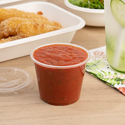 Restaurantware Portion Cups 2000 Pack of 5.5 oz Plastic Clear Disposable Condiment Cup Jello Shot Spill-Resistant Sauce Container - color: Clear, size: 5.5 oz