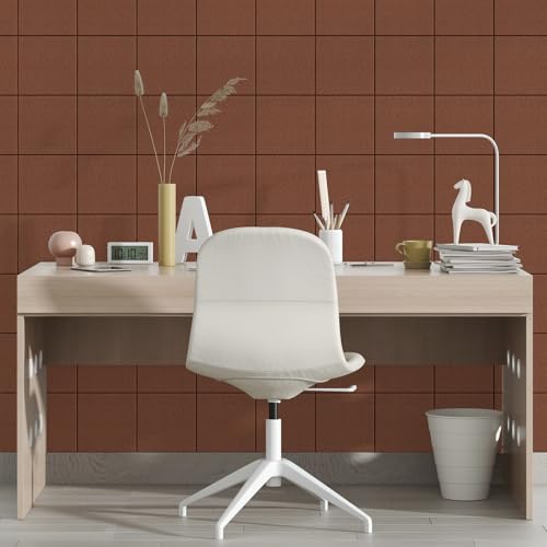 MaxGear Felt Bulletin Board 36" x 24", Chocolate Brown Felt Wall Tiles - color: Chocolate Brown, size: 36" x 24"