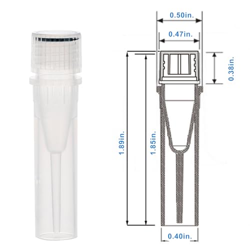 0.5ml Cryovials, O-Ring Caps, Clear Cryotubes, Case of 2000 - color: Clear, size: 0.5ml