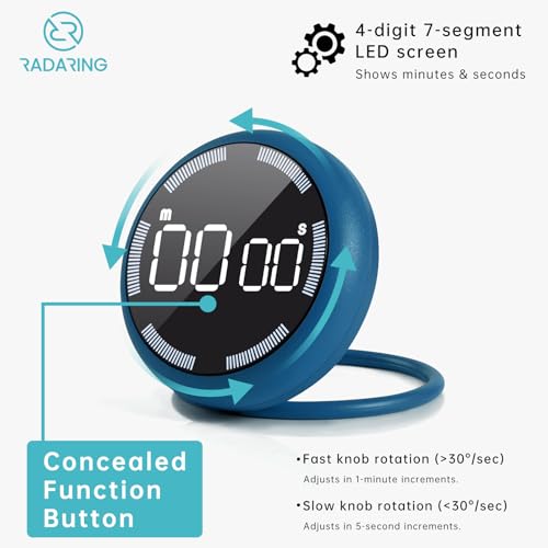 Royal Blue Quick Que Kitchen Timers, Visual timers Large LED Display Magnetic Countdown Countup Timer for Classroom Cooking Fitness Baking Studying Teaching, Easy for Kids and Seniors (Royal Blue) - color: Royal Blue
