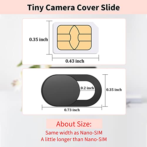 Yilador Webcam Cover 3 Pack, 0.03 inch Ultra Thin Laptop Camera Cover Slide - color: 3*Black