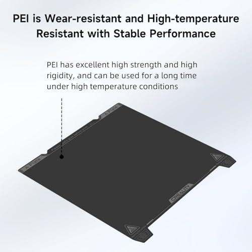 Creality K1 SE Build Plate Kit, K1C Flexible Spring Steel Bed Plate 235x235mm 3D Printer Platform Smooth Surface PEI Sheet Build Surface for K1/Ender 3 S1/3 V3 SE/3 V3 KE/3 V3(Without Magnetic Base) - size: 235*235mm
