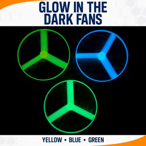 3-Pack Fans Compatible with Snap Circuits 6SCM1F M1 Motor - color: Blue-green-yellow-glow
