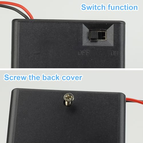 AA Battery Holder, 2 Pack 3 AA Battery Holder with Leads, with Switch, (3x1.5 Volt) 4.5V AA Battery Pack Box Holder (3 AA Battery Holder with Leads)