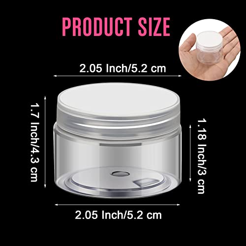 SATINIOR 100 Pcs Plastic Jars with Lids Small Containers Lids Wide Mouth Small Plastic Containers for Lotion Cream Rhinestones Body Butters Travel Storage(2 oz,Clear) - color: Clear, size: 2 oz
