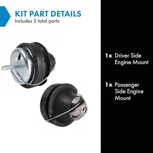 TRQ Left and Right Engine Mount Set Drivers Side - style: MTA34696