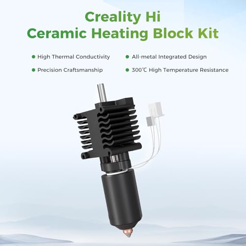 Creality Official Hi Hotend Kit, Upgrades Ceramic Heating Block Kit, Unicorn Quick Swap 3D Printer Nozzle, High Flow Extruder Heater Block, All Metal Integrated Accessories for Creality Hi Combo - style: Hi