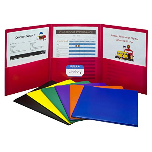 C-Line 3-Pocket Tri-Fold Heavyweight Poly Portfolio, 24/Box (33940-24) - color: Assorted Colors, size: 24 Count (Pack of 1)